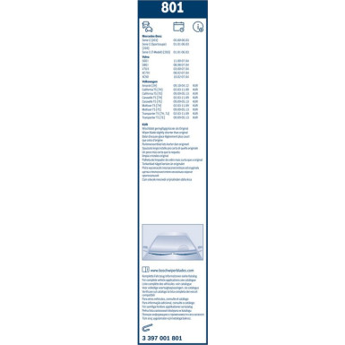 801 BOSCH | Wischerblatt | TWIN-Standard | 3397001801