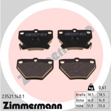 ZIMMERMANN Bremsbeläge