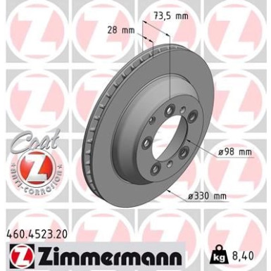 ZIMMERMANN Bremsscheibe 460.4523.20 Coat Z