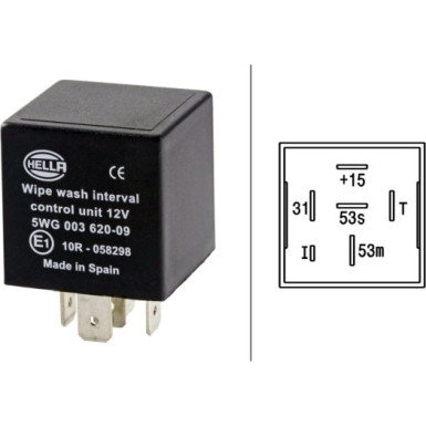 HELLA Relais, Wisch-Wasch-Intervall | 5WG 003 620-097
