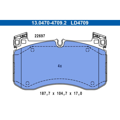 ATE Bremsbelagsatz, Scheibenbremse