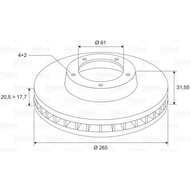 VALEO Bremsscheibe 186219 VALEO Bremsscheibe 186219