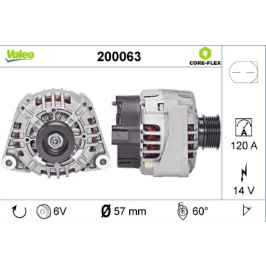 200063 Generator VALEO CORE-FLEX 200063 Generator VALEO CORE-FLEX