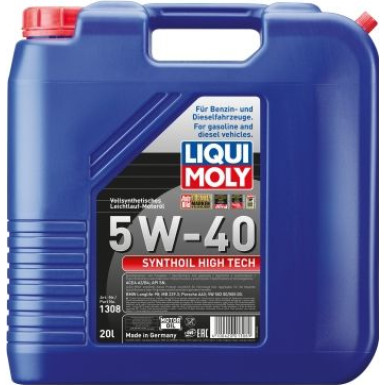 Liqui Moly Synthoil High Tech 5W-40 20 l | 1308 | 20L Kanister Kunststoff