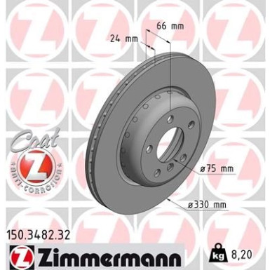 ZIMMERMANN Bremsscheibe 150.3482.32 FORMULA F