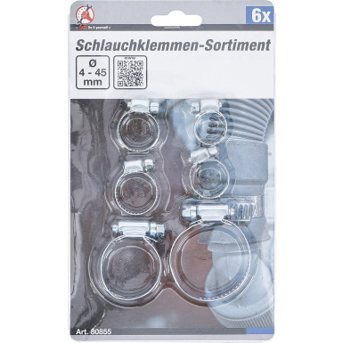 BGS Schlauchklemmen-Sortiment | Ø 4 - 45 mm | 6-tlg | 80855