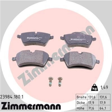 ZIMMERMANN Bremsbeläge ZIMMERMANN Bremsbeläge