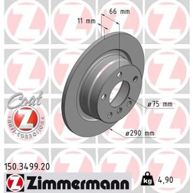 ZIMMERMANN Bremsscheibe 150.3499.20 Coat Z