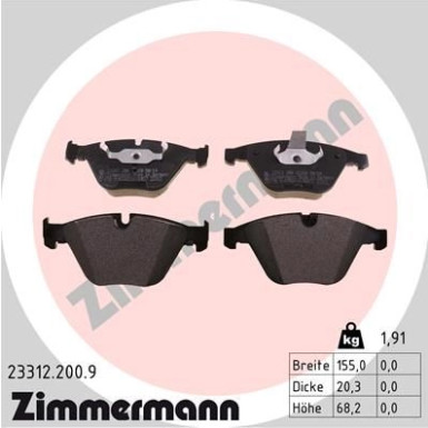 ZIMMERMANN Bremsbeläge ZIMMERMANN Bremsbeläge