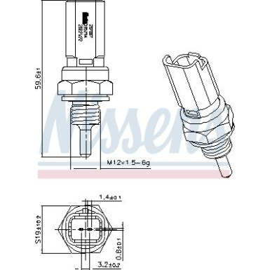NISSENS Sensor, Kühlmitteltemperatur NISSENS Sensor, Kühlmitteltemperatur