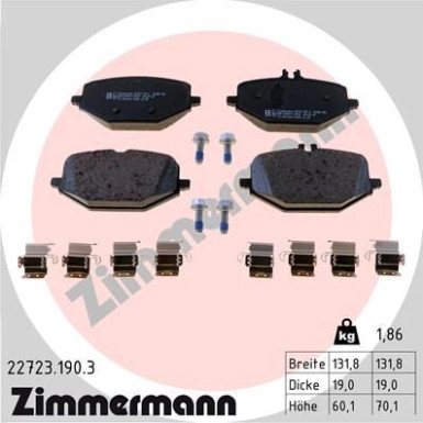 ZIMMERMANN Bremsbelagsatz, Scheibenbremse ZIMMERMANN Bremsbelagsatz, Scheibenbremse