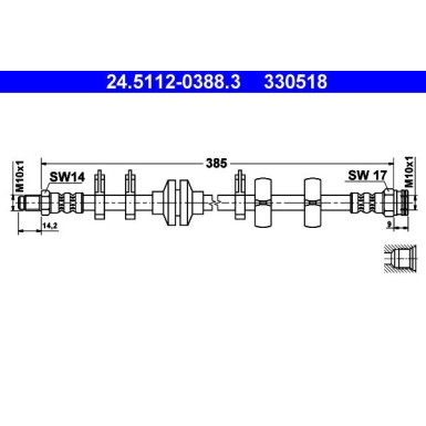 ATE Bremsschlauch | 24.5112-0388.3