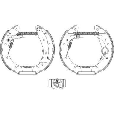 Satz Bremsbacken Citroen Berlingo/Xsara 96- Kpl. Mit Zylinder Shoe Kit Pro 84052900