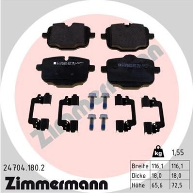 ZIMMERMANN Bremsbelagsatz, Scheibenbremse | 24704.180.2