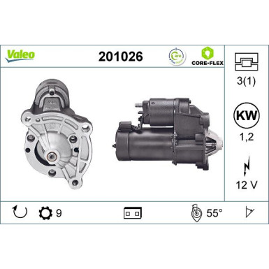 VALEO Anlasser 201026 VALEO CORE-FLEX