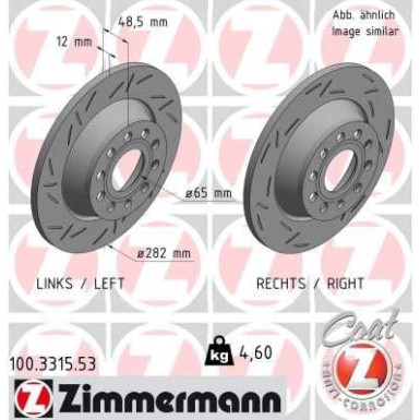ZIMMERMANN Bremsscheibe 100.3315.53 BLACK Z