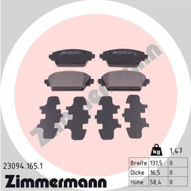 ZIMMERMANN Bremsbeläge