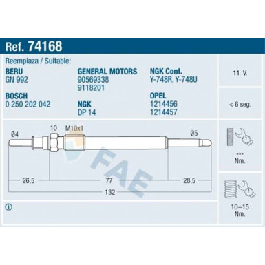 74168 Glühkerze 74168 Glühkerze