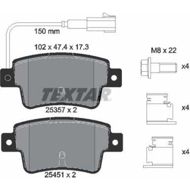 Bremsbelagsatz Fiat T. Punto 1.4 12- Mit Sensor | 2535701
