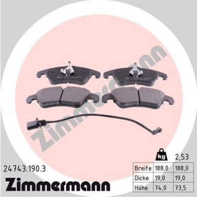 ZIMMERMANN Bremsbeläge ZIMMERMANN Bremsbeläge