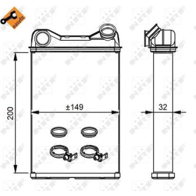 Wärmetauscher, Innenraumheizung EASY FIT 54292
