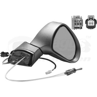 Außenspiegel Peugeot 207 grundiert +Temp. Sens. OE 8149ZF HAGUS 4029804