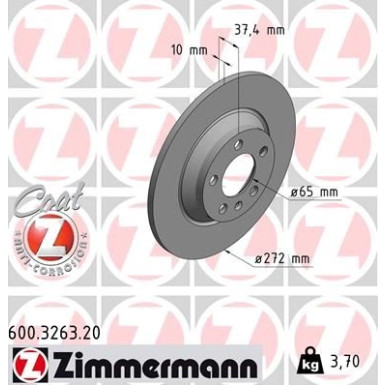 ZIMMERMANN Bremsscheibe 600.3263.20 Coat Z