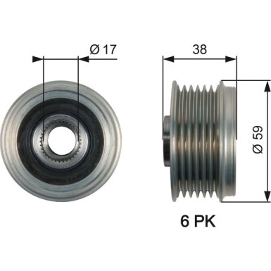 GATES Freilauf OAP7168 DriveAlign™