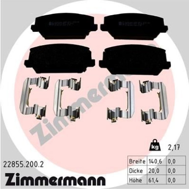 ZIMMERMANN Bremsbelagsatz, Scheibenbremse ZIMMERMANN Bremsbelagsatz, Scheibenbremse