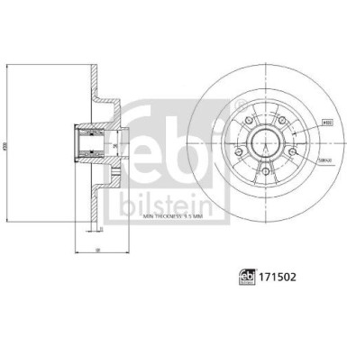 FEBI BILSTEIN Bremsscheibe | 171502