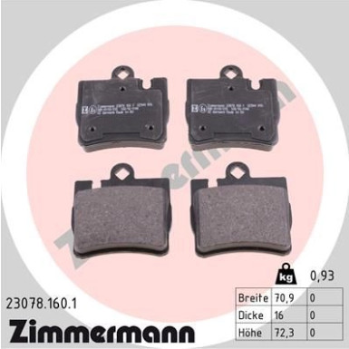 ZIMMERMANN Bremsbeläge 23078.160.1