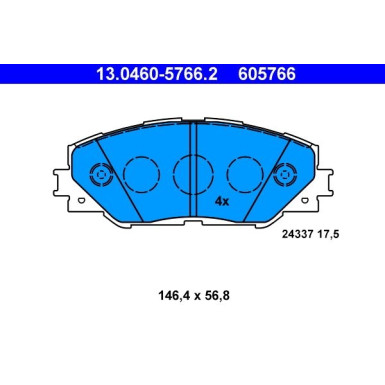 Bremsbelagsatz Toyota P. Auris/Rav 4 1.8-2.5 05 | 13.0460-5766.2