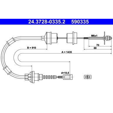 24.3728-0335.2 Seilzug, Kupplungsbetätigung