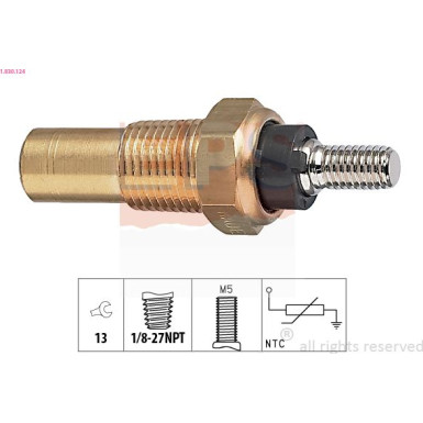 Kühlmitteltemperatur-Sensor Made in Italy - OE Equivalent 1.830.124