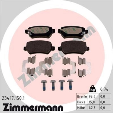 ZIMMERMANN Bremsbeläge | 23417.150.1