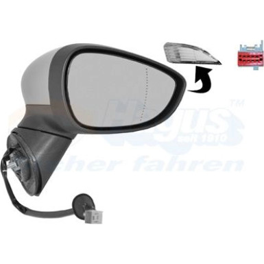Aussenspiegel re. elek. Verst. bhz. grund Ford B-Max asphärisch, 8Pin el. kl. OE 1849380 + HAGUS