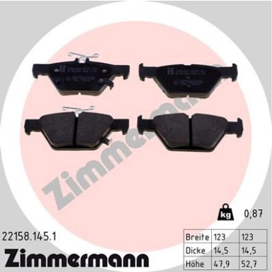 ZIMMERMANN Bremsbeläge ZIMMERMANN Bremsbeläge