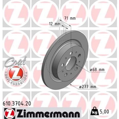 ZIMMERMANN Bremsscheibe | 610.3704.20