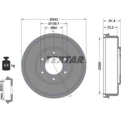 Bremstrommel. Mitsubishi T. L200 06 | 94035300 Bremstrommel. Mitsubishi T. L200 06 | 94035300
