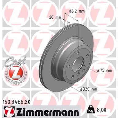ZIMMERMANN Bremsscheibe 150.3466.20 Coat Z