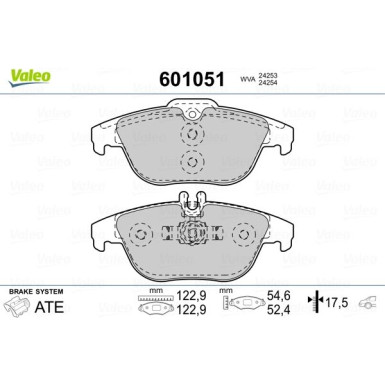 VALEO Bremsbeläge 601051