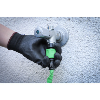 BGS Wasserschlauch Textil flexibel mit Garten-Handbrause mit 7 Funktionen 7,5 - 22 m BGS Do it yourself 70904