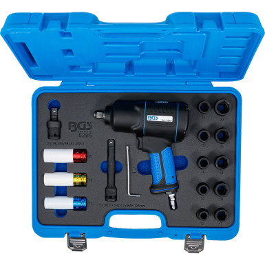 5295 BGS Druckluft-Schlagschrauber- & Kraft-Steckschlüssel-Satz 12,5 mm (1/2"""") 1200 Nm 16-tlg.