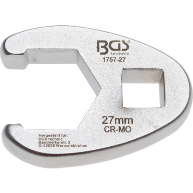 BGS Hahnenfußschlüssel | Antrieb Innenvierkant 12,5 mm (1/2"""") | SW 27 mm | 1757-27