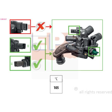 EPS Thermostat 1.880.927 Made in Italy - OE Equivalent