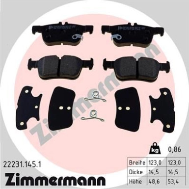 ZIMMERMANN Bremsbelagsatz, Scheibenbremse | 22231.145.1