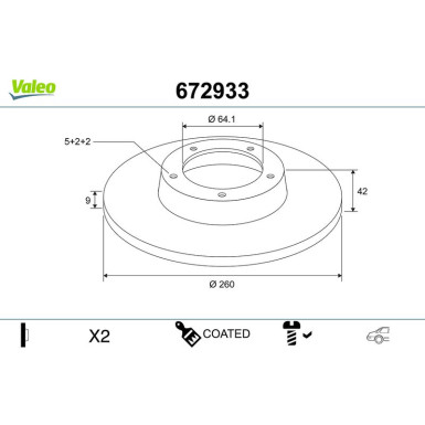VALEO Bremsscheibe | 672933