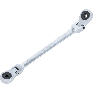 BGS Doppel-Ratschen-Ringschlüssel abwinkelbar mit E-Profil Ringköpfen SW E6 x E8 71028-6X8