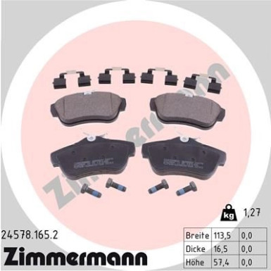 ZIMMERMANN Bremsbeläge | 24578.165.2