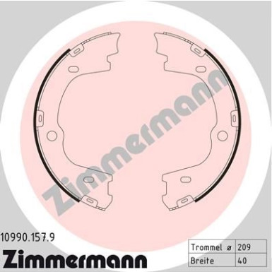 ZIMMERMANN Bremsbacken | 10990.157.9